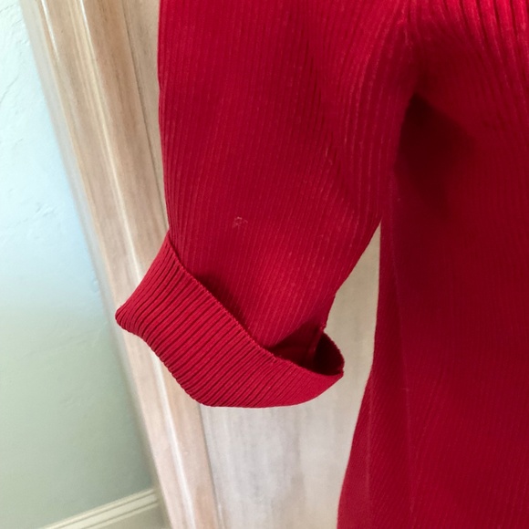 Ralph Lauren 3/4 sleeve Red ribbed silk blend turtleneck sweater Y2K classic L - Picture 6 of 12